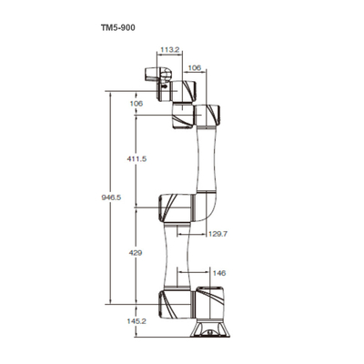 Robot Techman TM5-900 con alcance de 900 mm y carga útil de 4 kg de 6 manipuladores Aixs como cobot