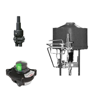 Válvula de control neumático con posicionador Samson 3730-3 y Fisher 377 Válvulas de detección de presión y límite de velocidad