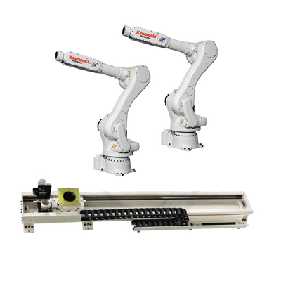 Brazo robótico industrial de 6 ejes Kawasaki RS050N con riel de guía CNGBS para el robot de manipulación de paletas