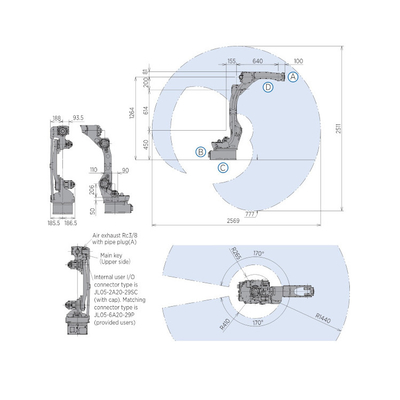 GP12 Brazo robótico industrial Yaskawa con cubierta de robot CNGBS como brazo robótico de 6 ejes para el manejo