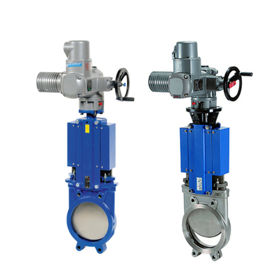 Válvula de puerta de cuchillo china con Auma SA SAR Actuador eléctrico de válvula para la industria del aceite de agua