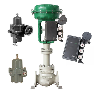 Con precisión de estrangulamiento Fisher 3620J posicionador de válvula electro neumática con regulador de Fisher y válvula de solenoide ASCO