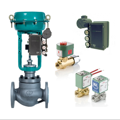 Con precisión de estrangulamiento Fisher 3620J posicionador de válvula electro neumática con regulador de Fisher y válvula de solenoide ASCO