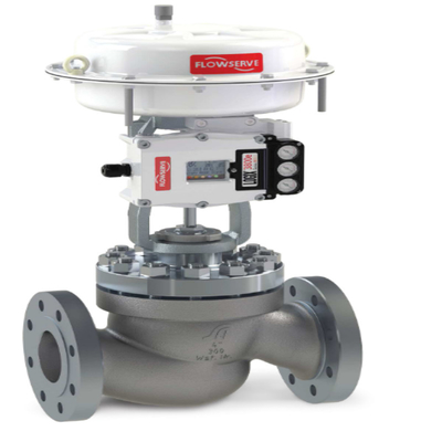 Los patines reguladores de reducción de presión están equipados con válvulas de control de flujo actuador Logix 3800MD posicionadores