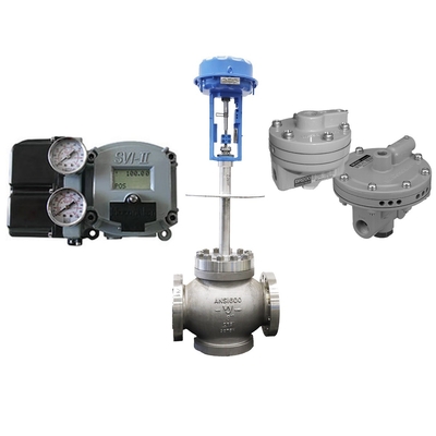 La válvula de control de acero al carbono utiliza Masoneilan SVI2-21123111 posicionador de válvula y Fisher846 convertidores eléctricos