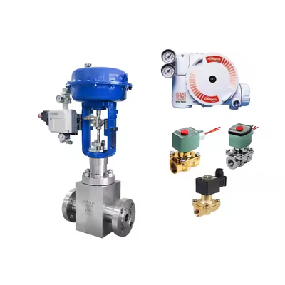 Válvula de control de alta presión con Flowserve Logix 3200MD posicionador HART digital y EMERSON ASCO210 2 Válvula de solenoide de vía