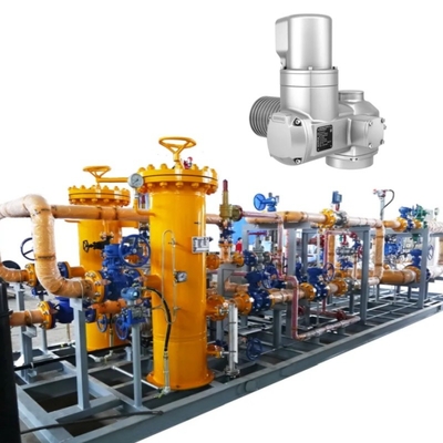 El skid de control de presión/flujo está equipado con actuador eléctrico SAR 07.2/SAR 16.2 Auma y unidad de control AC/AM
