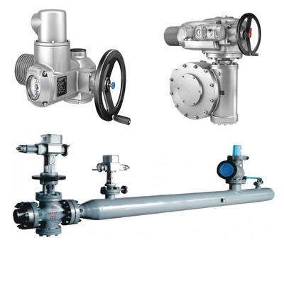 Control de presión/flujo Deslizamiento con actuador eléctrico Auma SA/SQ y caja de cambios de múltiples rotaciones GK/GST/GHT