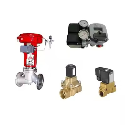 La famosa válvula de control neumático de China con el posicionador Masoneilan SVI2-21123121 y la válvula de solenoide Burkert 5404