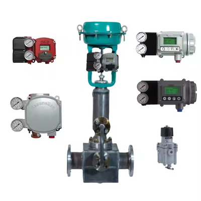 La famosa válvula de control neumático de China con el posicionador Masoneilan SVI2-21123121 y la válvula de solenoide Burkert 5404