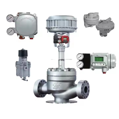 La famosa válvula de control neumático de China con el posicionador Masoneilan SVI2-21123121 y la válvula de solenoide Burkert 5404