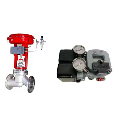 La famosa válvula de control neumático Wuzhong de China con el posicionador Masoneilan Svi2 Ap-21113111 y la válvula solenoide ASCO