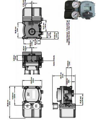 Válvula de control neumático con posicionador inteligente neumático Masoneilan SVI2-21113121 Acción única con retroalimentación sin pantalla