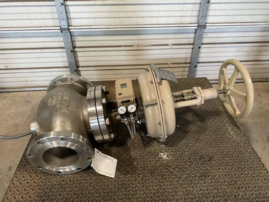 Samson 3241 válvula de control de globo de la clasificación de la clase de presión ANSI 300 y acero inoxidable para válvula con válvula solenoide ASCO