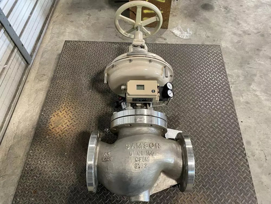 Samson 3241 válvula de control de globo de la clasificación de la clase de presión ANSI 300 y acero inoxidable para válvula con válvula solenoide ASCO