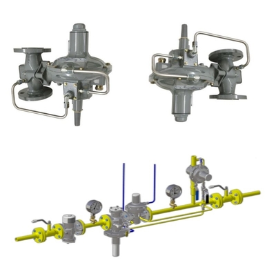 Regulador de presión/control de flujo Skid Emerson Fisher 299H/299HV/299HR/299HVR y conjunto de manómetro Wicka