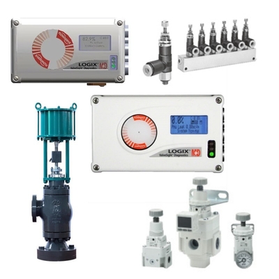 Válvula de control equipada con Flowserve Logix 520MD Posicionador de válvula inteligente Bracket Actuador neumático SMC Válvula reductora de presión del filtro