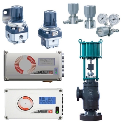 Válvula de control equipada con Flowserve Logix 520MD Posicionador de válvula inteligente Bracket Actuador neumático SMC Válvula reductora de presión del filtro