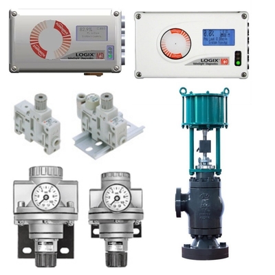 Válvula de control equipada con Flowserve Logix 520MD Posicionador de válvula inteligente Bracket Actuador neumático SMC Válvula reductora de presión del filtro