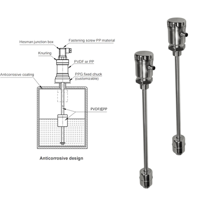 Transmisor de nivel de acero inoxidable FeeJoy FJM-L Transmisor de nivel magnetostrictivo para tanques de almacenamiento