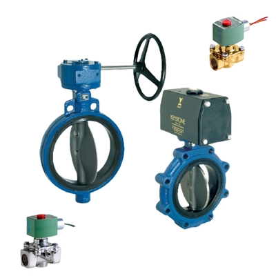 Actuador neumático de válvula de mariposa de la serie Keystone F990 y válvula solenoide Asco para centrales eléctricas