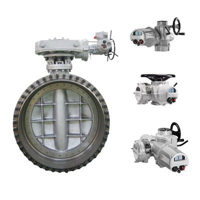 Válvula mariposa de gran diámetro con actuador eléctrico rotor IQ3 y caja de engranajes IB