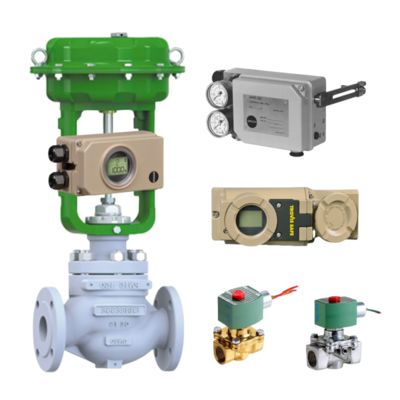Válvula de control neumático amarillo claro y posicionador Samson 3730-3/3731-3 y válvula solenoide ASCO