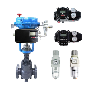 Válvulas neumáticas de bola con el posicionador inteligente inteligente de la serie TS800/TS805 de Tissin original de Corea y el regulador de filtros SMC AW20