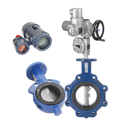 Válvula de mariposa neumática nueva con brida DN25-DN300 serie Keystone F990 y actuador eléctrico AUMA