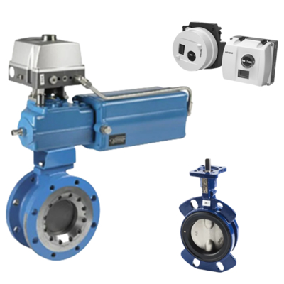 Válvula de mariposa de asiento resiliente de uso general Keystone Valve y Posicionador de válvula neumática Azbil ND9000