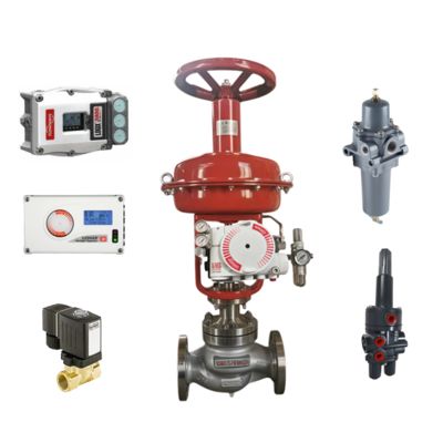 Válvula de control neumática y stock nuevo Fisher 377 y Posicionador FLOWSERVE 520MD 3800MD 3200MD y Válvula Burkert