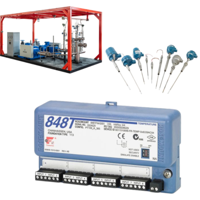 Transmisor de temperatura Rosemount 848T con sensor RTD 214 -196 a 425°C