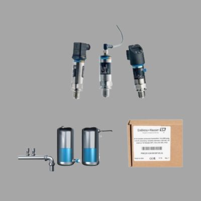 Conjunto de válvulas de gas natural con medidor de caudal de vórtice Endress+Hauser Proline Prowirl D 200 y sensor de transmisor de presión Cerabar PMC21