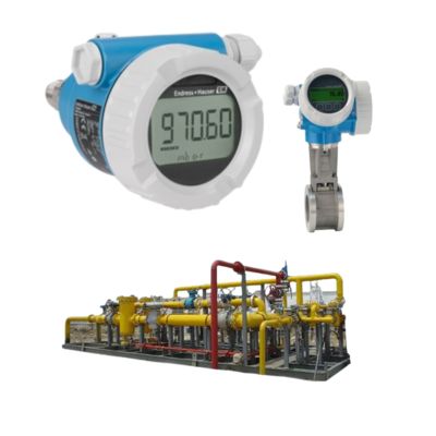 Estación de reducción de presión y temperatura equipada con un medidor de flujo de vórtices Endress+Hauser ProlineProwirl D200 y un transmisor de presión Cerabar PMC51B