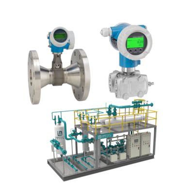 Estación de reducción de presión y temperatura equipada con un medidor de flujo de vórtices Proline Prowirl R200 Endress+Hauser Deltabar y un transmisor de presión PMD75B.