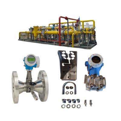 Estación de reducción de presión y temperatura equipada con un medidor de flujo de vórtices Proline Prowirl R200 Endress+Hauser Deltabar y un transmisor de presión PMD75B.