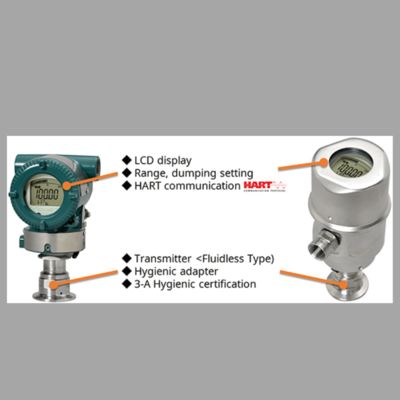 Estación de refrigeración a presión reducida equipada con medidor de caudal de vórtices de la serie Yokogawa VY y transmisor de presión sanitario EJAC60E