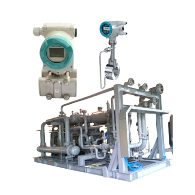Transmisor de presión Siemens SITRANS 7MF4433-1DA02-2AB6-Z, caudalímetro vortex SITRANS FX330 y dispositivo de conmutación de válvulas