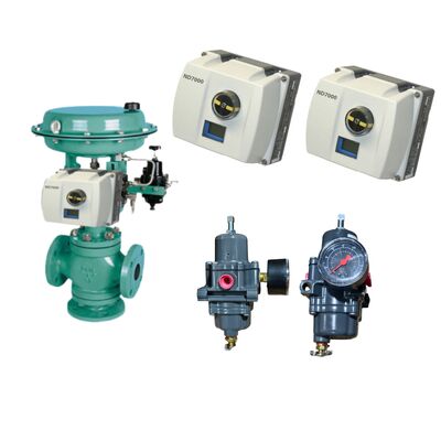 Controlador de Válvula Digital Neles ND7000 con Comunicación HART, Protección IP66 y Regulador con Filtro Fisher 67CFR Alimentado por Bucle