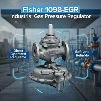 Fisher 1098-EGR Regulador de presión de gas de alta capacidad operado por piloto con presión máxima de entrada de 1500 psig