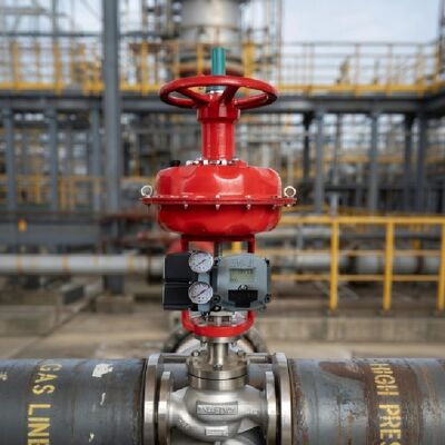 Válvula de control con posicionador de válvula inteligente Baker Hughes Masoneilan SVI2-21123121 SVI2-21123121 con booster neumático YTC YT-200