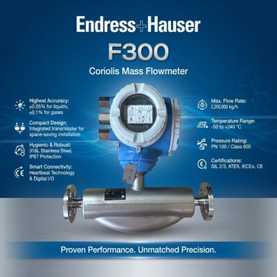 Endress Hauser E+H Prolina Promass F 300 Medimiento de flujo industrial Medidor de flujo de Coriolis Precio