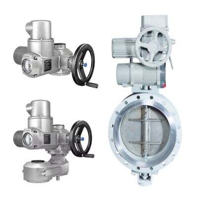 Válvula de mariposa excéntrica triple CHUANYI VBJG 600001 con actuador eléctrico AUMA SA SQ Series para control de fluidos