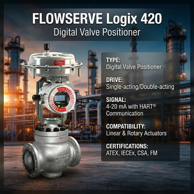 Posicionador HART digital Flowserve Logix 420 520MD 3200MD 3800 Válvula inteligente Vositioner Válvulas personalizadas de fábrica