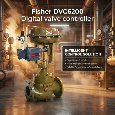 Control del posicionador de válvula inteligente de F-isher DVC6200 con válvula de solenoide ASCO de 2 vías