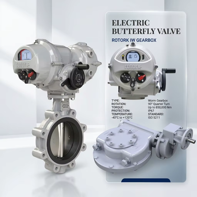 Válvula de mariposa de bola con enchufe eléctrico OEM de fábrica, Rotork IQT, actuador eléctrico de cuarto de vuelta, cajas de cambios de parte vuelta IW5