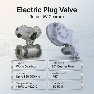 Válvula de mariposa de bola con enchufe eléctrico OEM de fábrica, Rotork IQT, actuador eléctrico de cuarto de vuelta, cajas de cambios de parte vuelta IW5