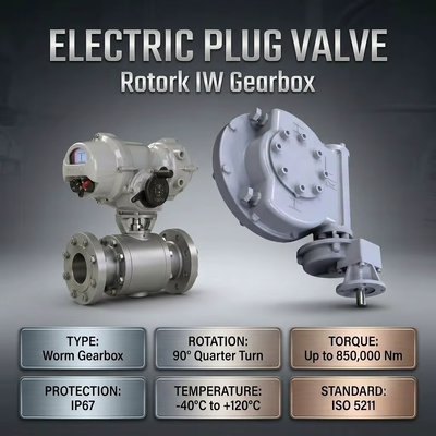 Caja de cambios de cuarto de vuelta Serie Rotork IW5 IR1 Caja de engranajes helicoidales Válvula de bola eléctrica Válvula de mariposa Válvula de tapón