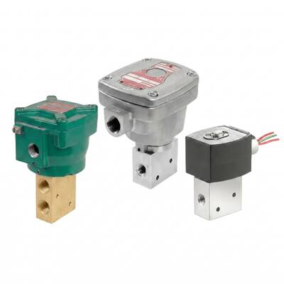 Actuador neumático de control de flujo alto y acción directa de válvula solenoide de 3 vías y 2 posiciones serie 8327 de ASCO