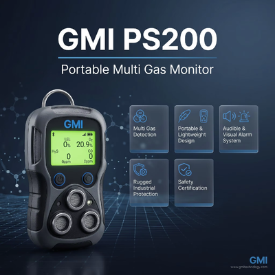 GMI PS200 PS500 Personal Gas Monitor Portable 4 Gas Sensor Oil Gas Safety Detection Gas Detector